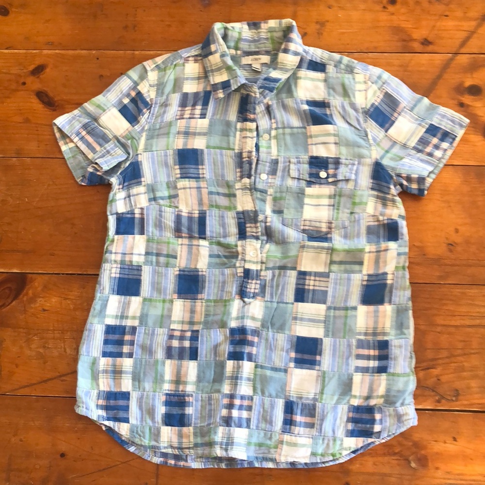 JCrew Plaid Patchwork Shirt